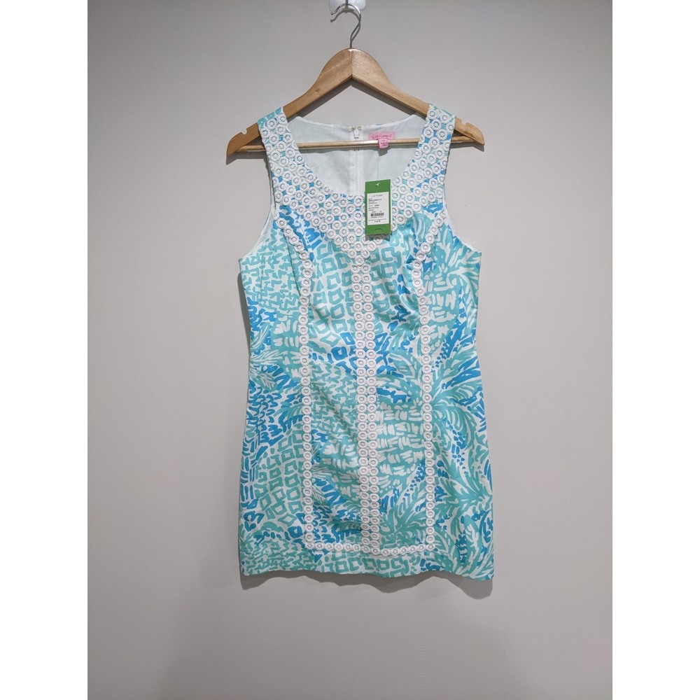 Lilly Pulitzer Seaside Aqua McFarlane Shift Dress Size 10
